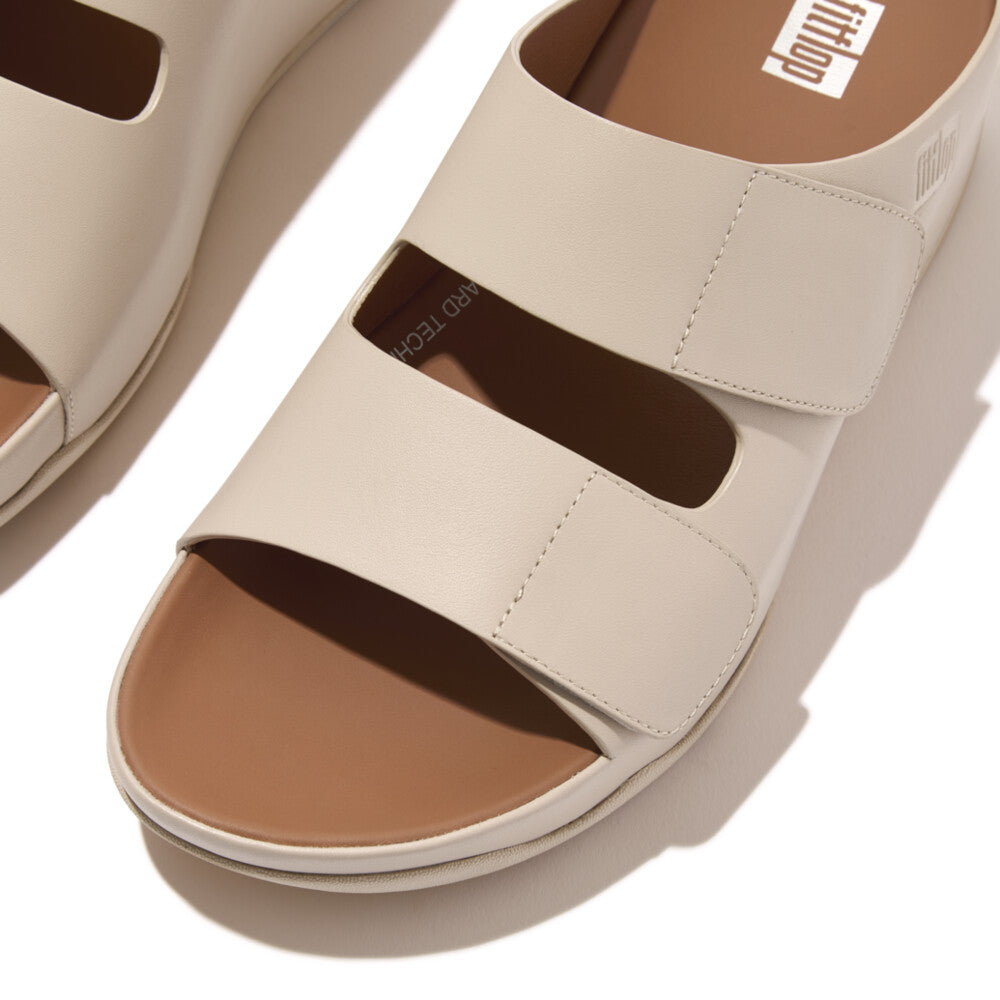 FitFlop FitFlop SHUV Adjustable Two-Bar Leather Slides Sandal   